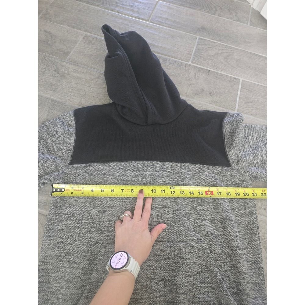 Quiksilver Men's Keller Colorblock Gray Black  Hoodie‎ Sweatshirt Pocket Medium - Picture 3 of 5